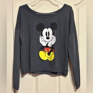 Disney Mickey Charcoal Gray Sweatshirt - Large
